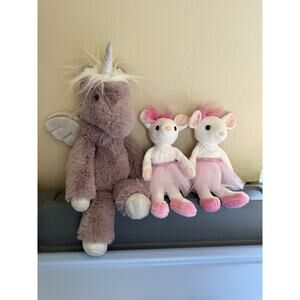 Douglas Plushy Bundle Valerie Unicorn Petunia Mouse Set of Twins Stuffed Animal